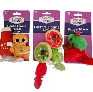 NWT Forever Pals Holiday/Christmas 3-Pack Cat Toys